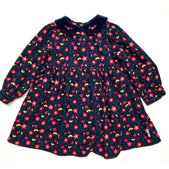 VINTAGE GYMBOREE RAINBOW TAG Girls Medium 2-3 Years Old CORDUROY FLORAL DRESS - Picture 1 of 12